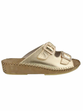NWOB La Plume Women's Jen Beige Gold Size EU 39 US 8.5 Comfort Casual Resortwear